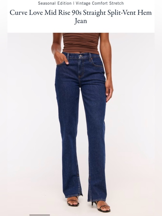 Abercrombie & Fitch Denim - Abercrombie & Fitch Mid-Rise 90's Straight Dark Blue Jeans
